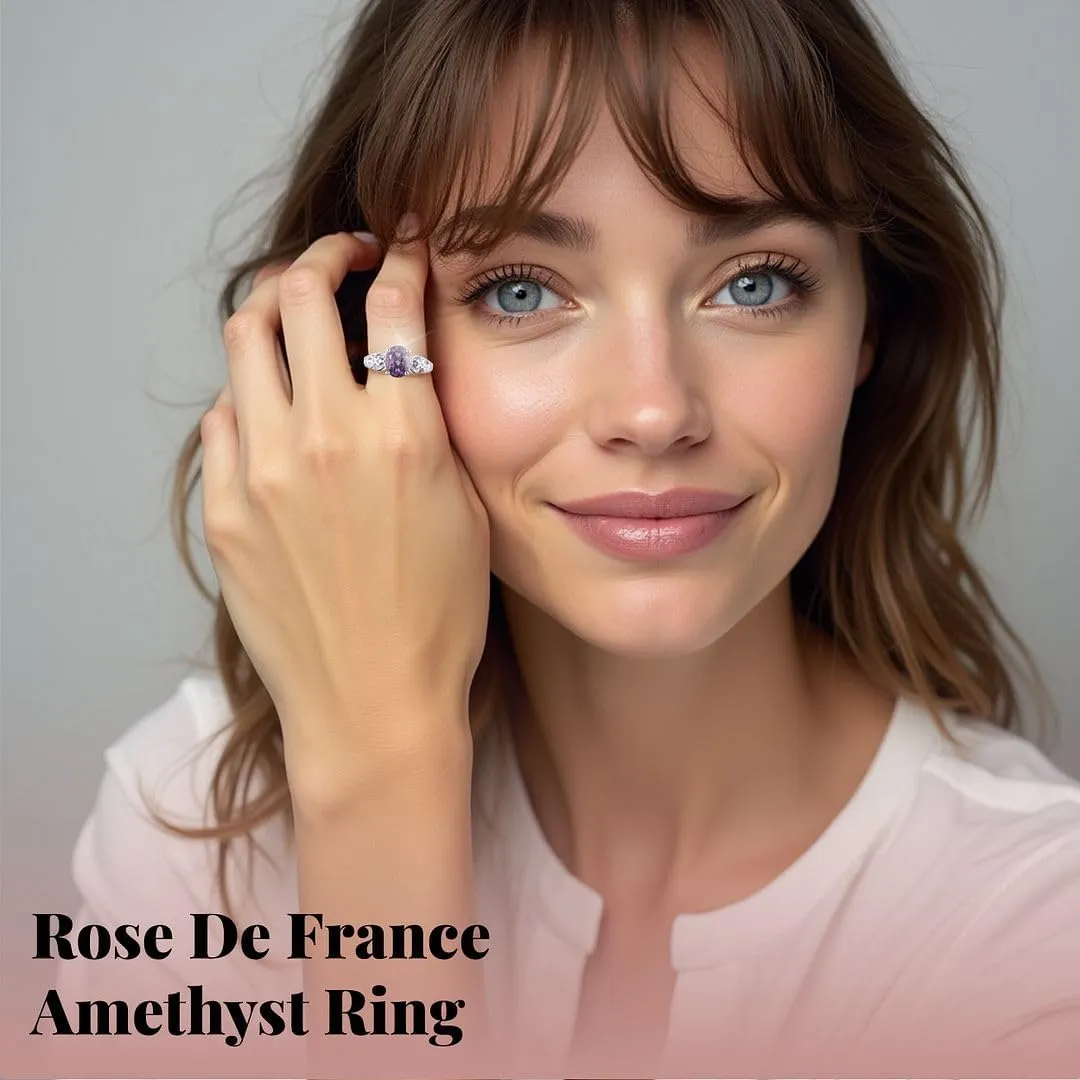 Shop LC Amethyst Rings for Women Sterling Silver 925 Amethyst Ring Cubic Zirconia CZ Crystal Jewelry Birthday Gifts for Women Ctw 1.85 Birthday Gifts