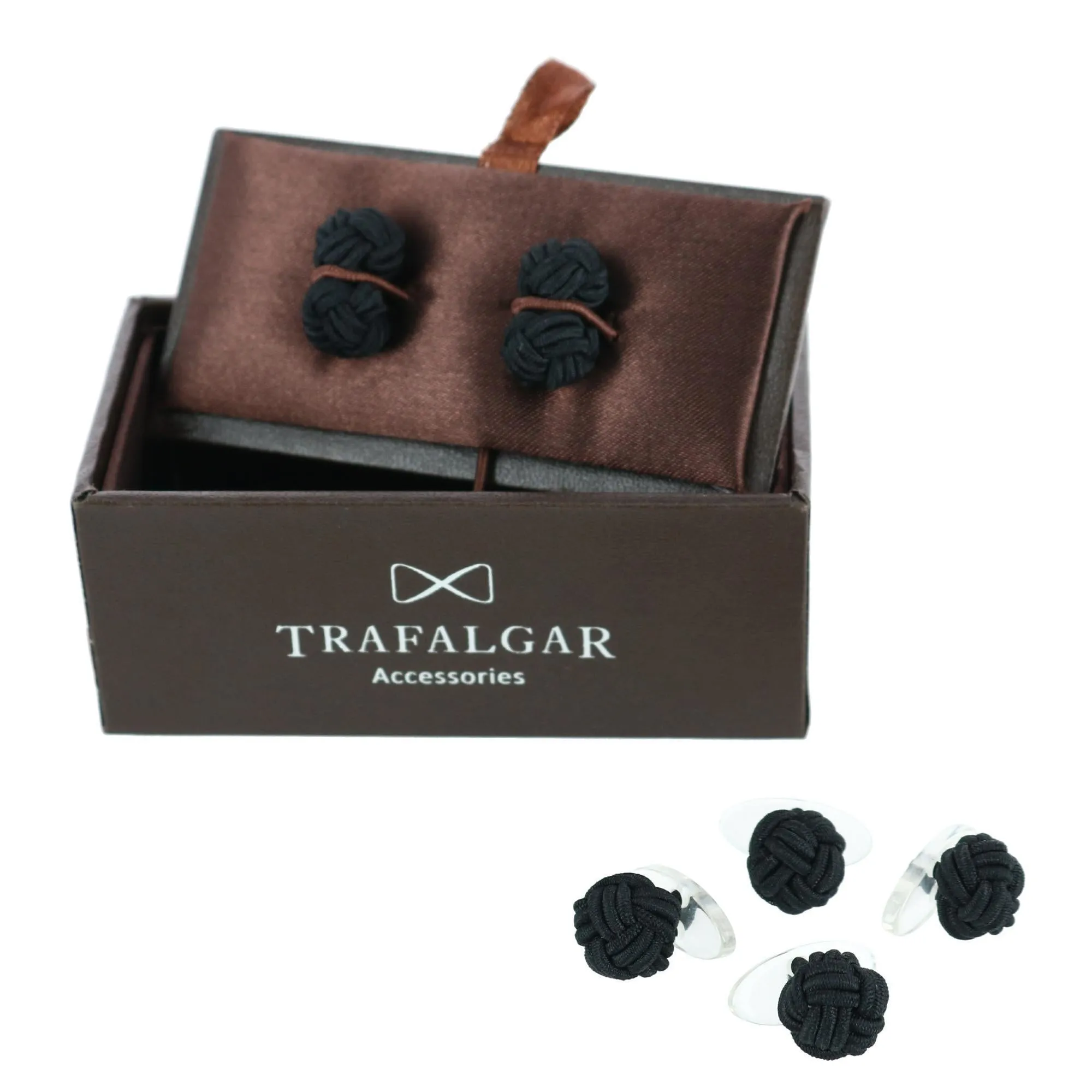 Silk Knots Formal Set (4 Studs and 2 Cuffs)