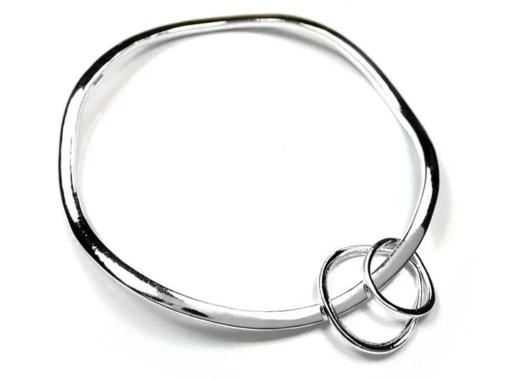 Silver Bangle - Organic Shapes