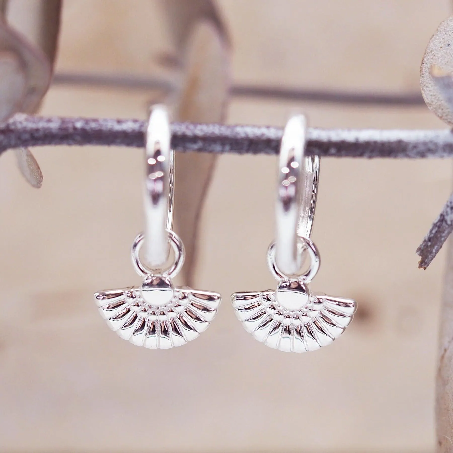 Silver Fan Hoops