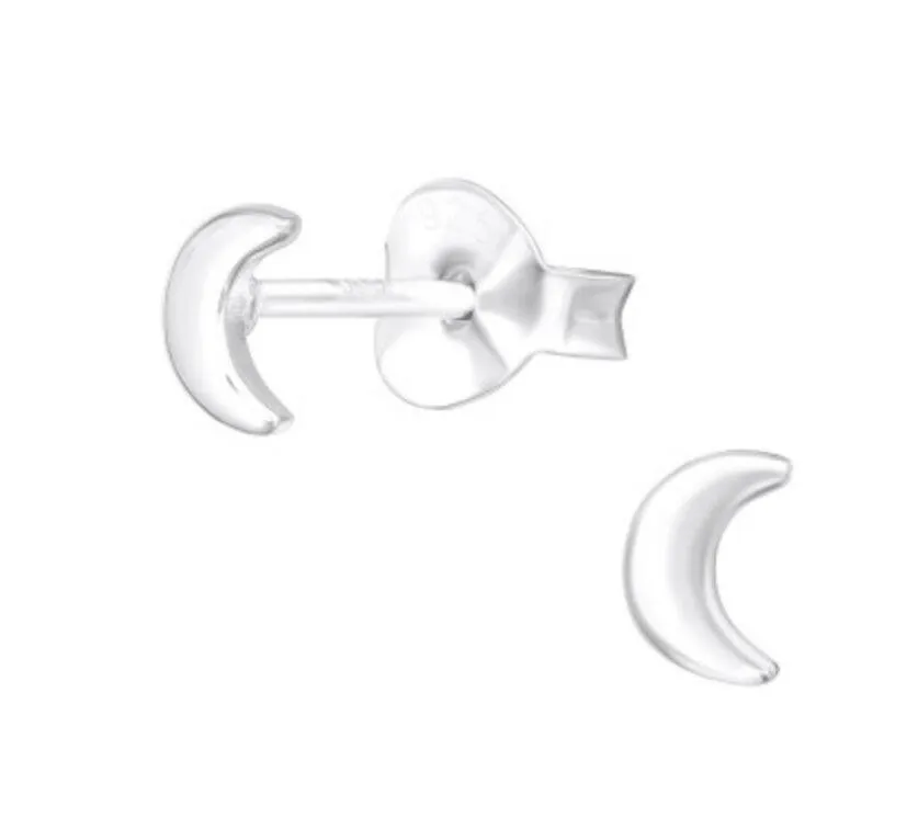 Silver Moon Ear Stud - Simple and Elegant Jewelry for Any Occasion