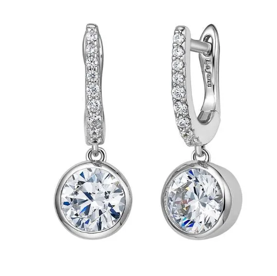 Simulated Diamond Huggie Drop Earrings E0237CLP