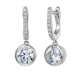 Simulated Diamond Huggie Drop Earrings E0237CLP