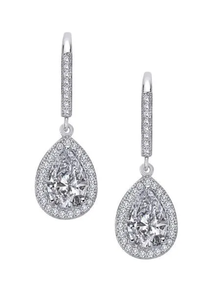 Simulated Diamond Pear Earrings E0074CLP
