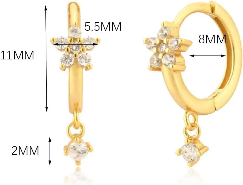 Small Gold Hoop Earrings 14K Gold Plated Huggie Hoop Earrings for Women 1 Pair Dangle Hoop Earrings Hypoallergenic Dainty Drop Gold Earrings Hoops for Women Girls Jewelry Gift