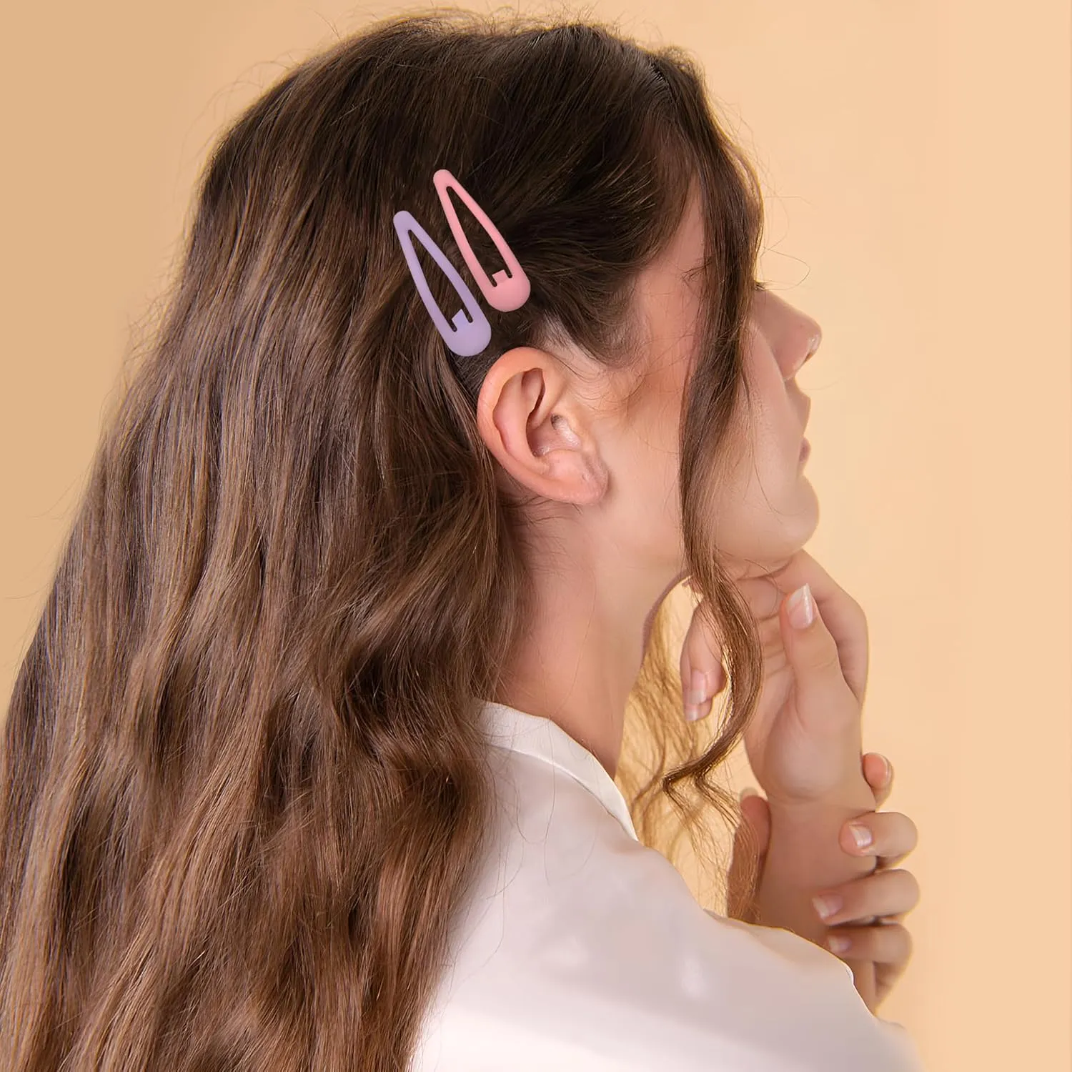 Small Hair Barrettes For Women No Slips Metal Snap Clips For Thin And Fine Hair,Matte Yellow Pink Blue Green Purple,20 PCS,1.97 x 0.5 Inch.