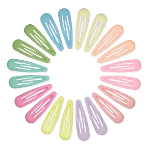 Small Hair Barrettes For Women No Slips Metal Snap Clips For Thin And Fine Hair,Matte Yellow Pink Blue Green Purple,20 PCS,1.97 x 0.5 Inch.