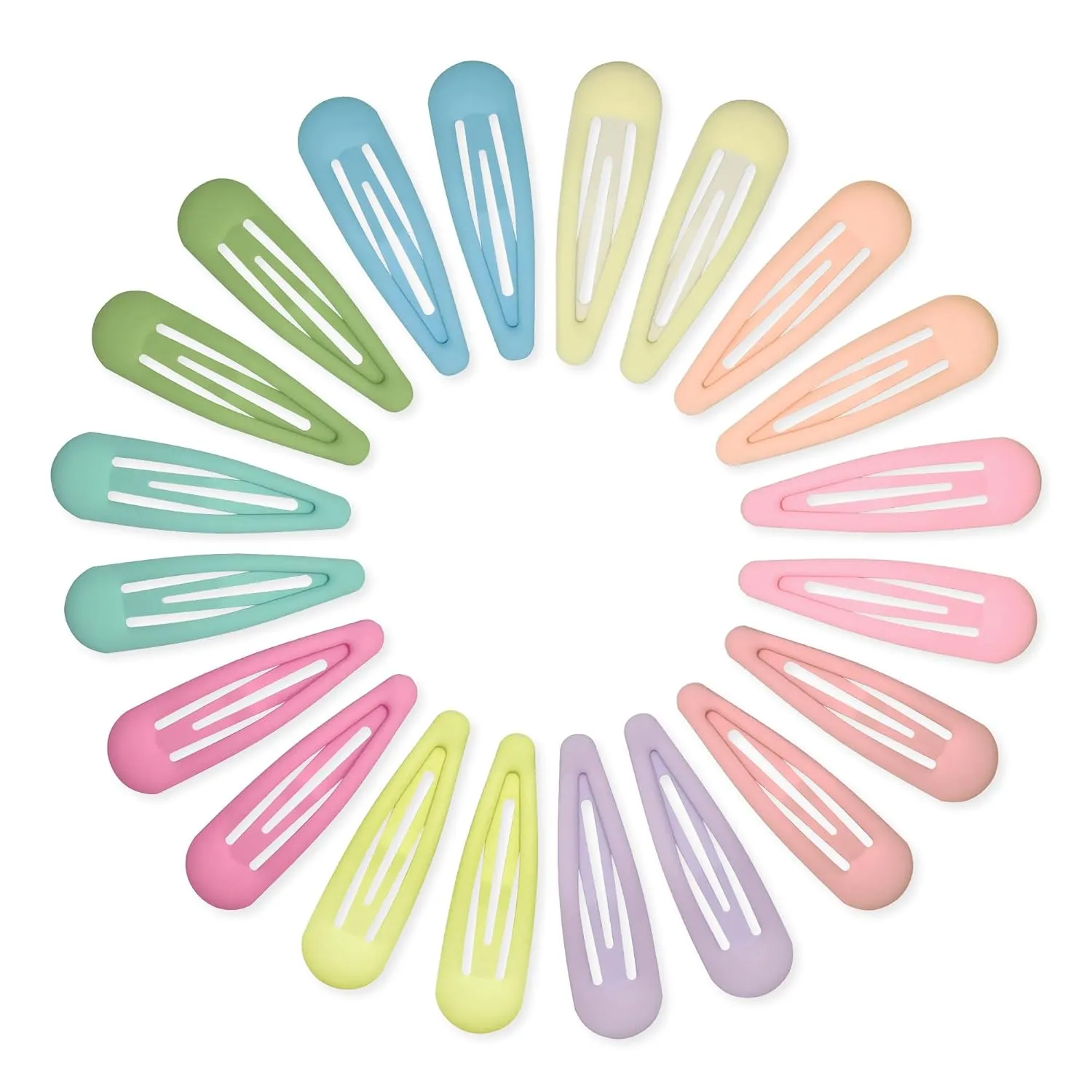 Small Hair Barrettes For Women No Slips Metal Snap Clips For Thin And Fine Hair,Matte Yellow Pink Blue Green Purple,20 PCS,1.97 x 0.5 Inch.