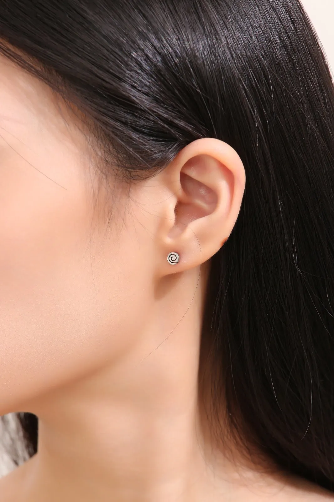 Small Swirl Titanium Studs