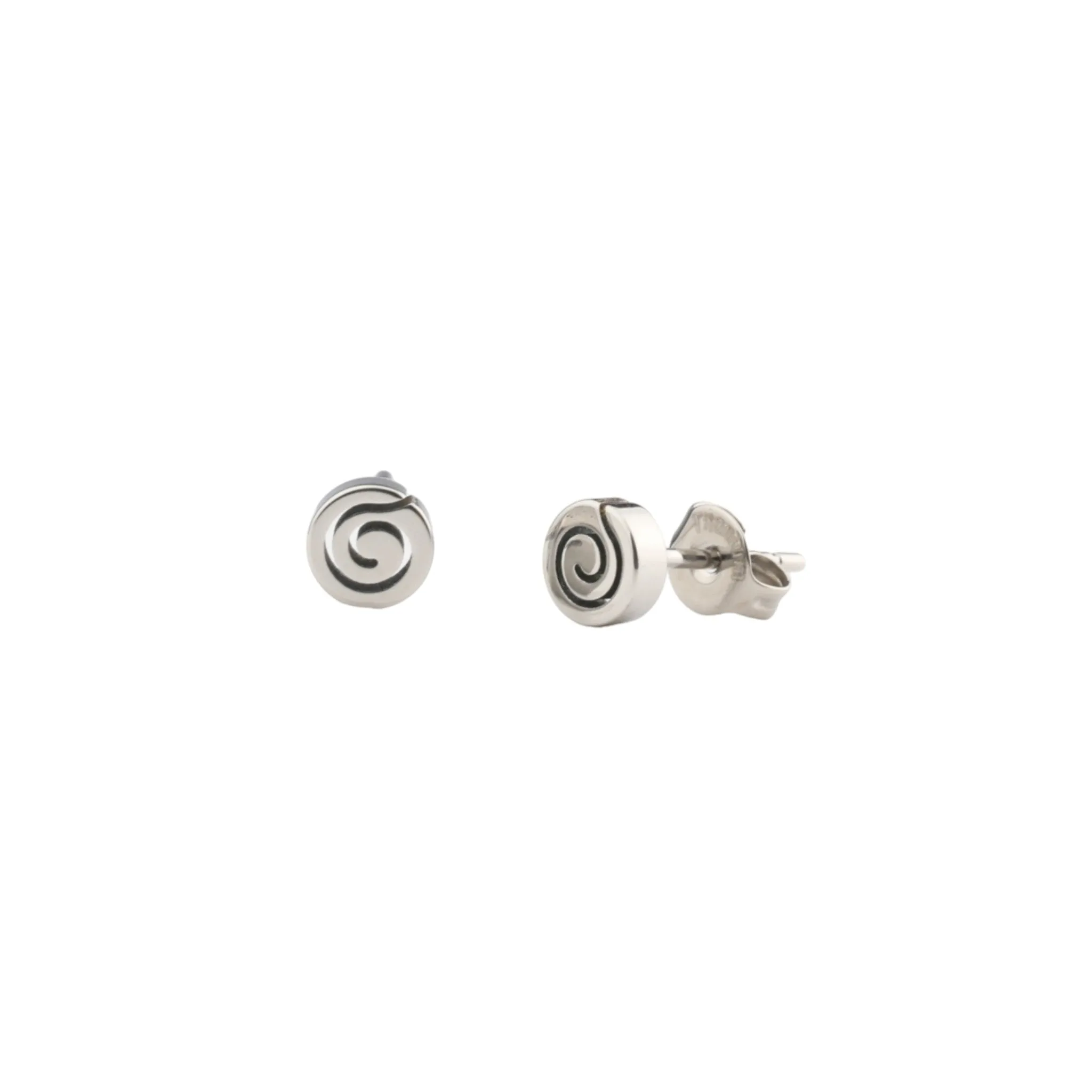 Small Swirl Titanium Studs