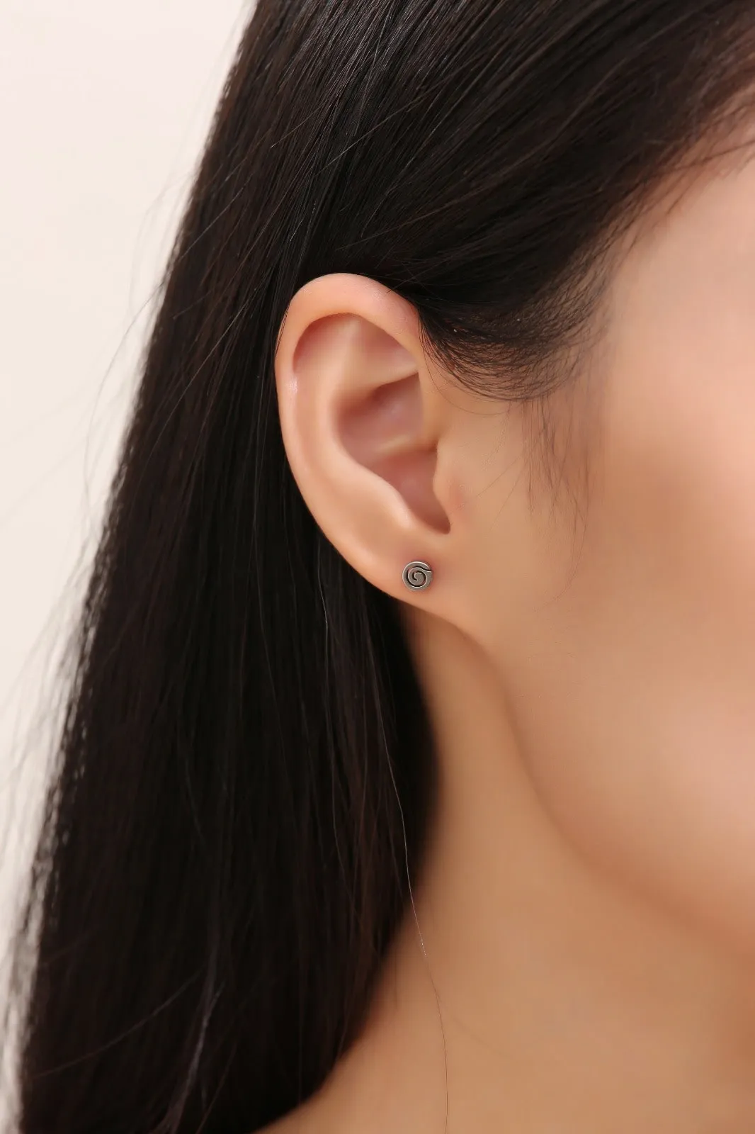 Small Swirl Titanium Studs