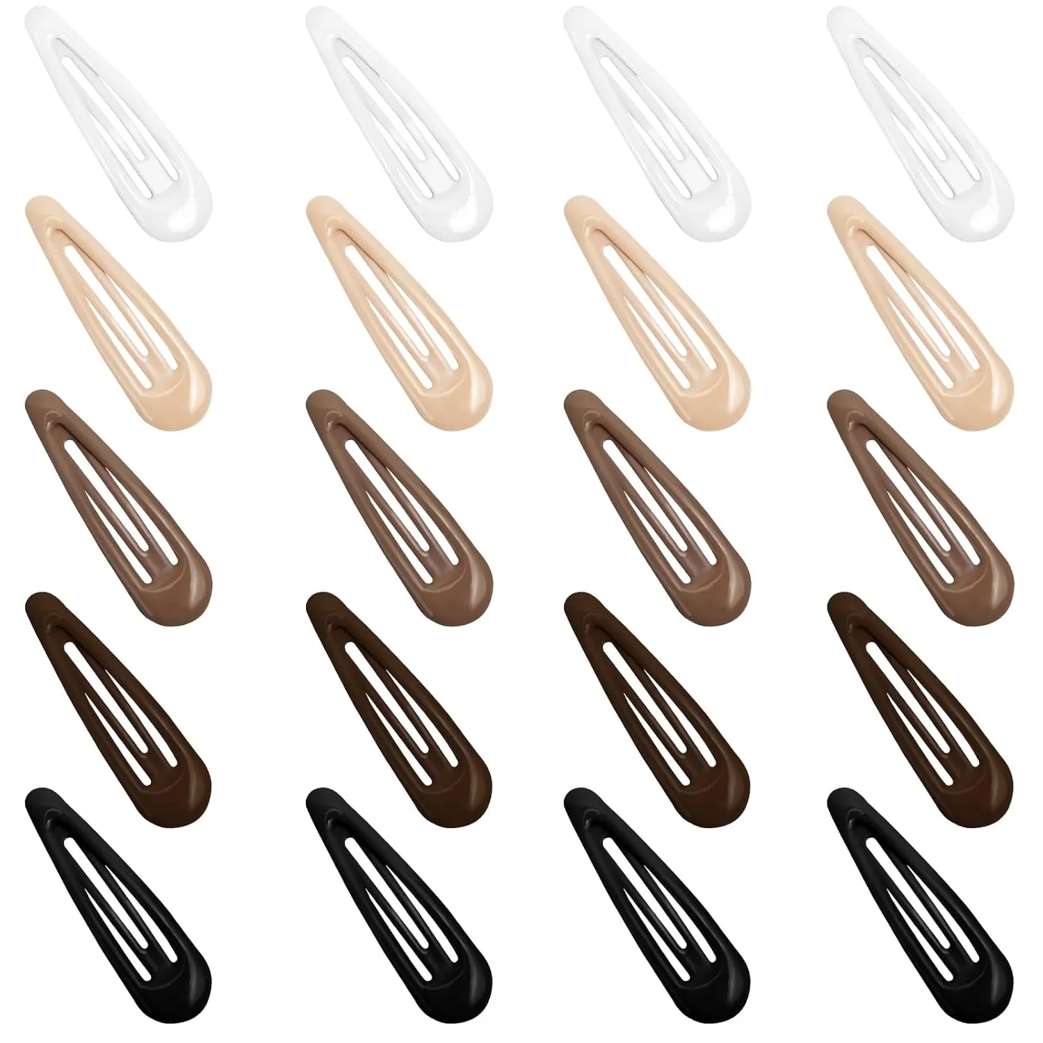 Snap Hair Clips for Women Water Drop Non Slip Hair Barrettes Heavy Coated Metal Hair Clips Accessory Mixed Color 20 PCS 1.89"