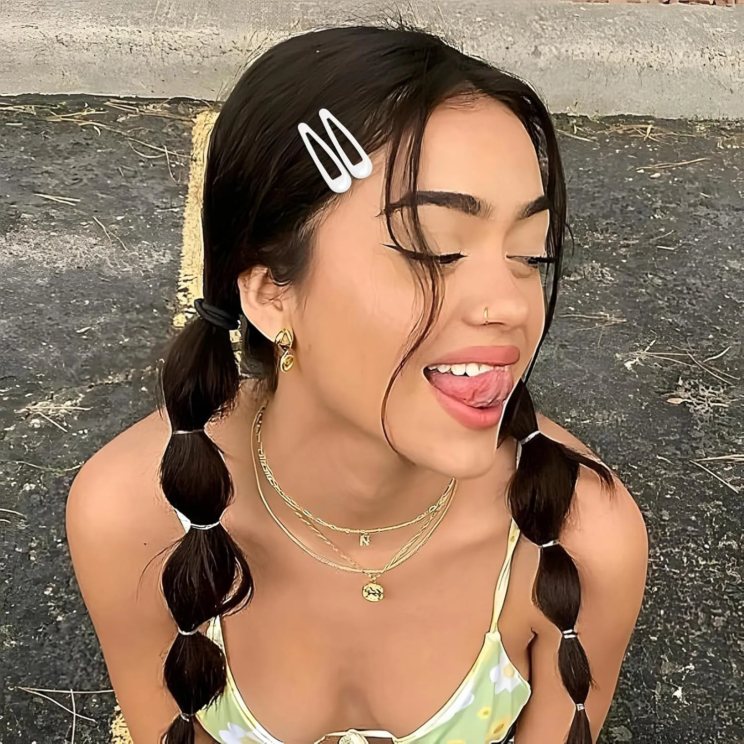 Snap Hair Clips for Women Water Drop Non Slip Hair Barrettes Heavy Coated Metal Hair Clips Accessory Mixed Color 20 PCS 1.89"