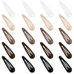 Snap Hair Clips for Women Water Drop Non Slip Hair Barrettes Heavy Coated Metal Hair Clips Accessory Mixed Color 20 PCS 1.89"