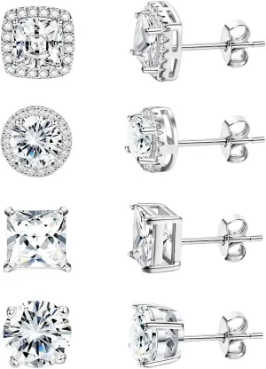 Sparky Cubic Zicronia Studs Earrings for Women Men | Hypoallergenic 18K Gold Plated 925 Sterling Silver Earrings | Brilliant Cut CZ Diamond Studs Earrings for Women | Gift For Her