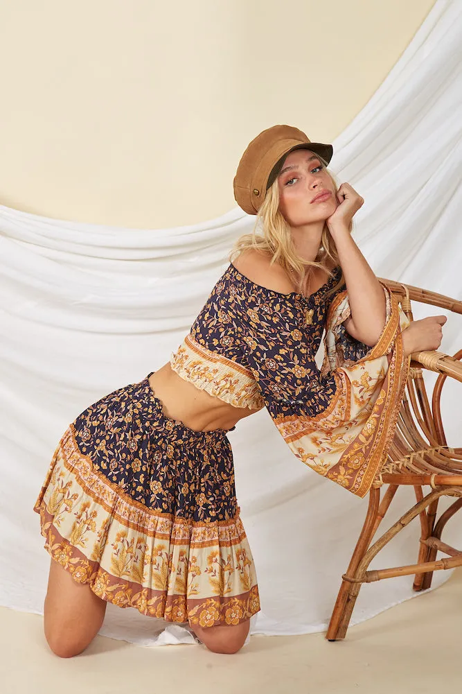 Spell Caster Crop Top Navy