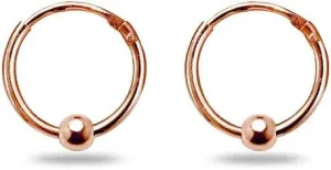 Sterling Silver Ball Bead Small Endless 10mm Thin Round Unisex Hoop Earrings for Men Women