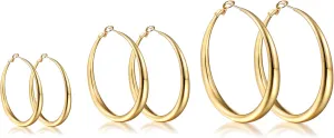 Sterling Silver Hoop Earrings for Women - Large Thick Hypoallergenic Big S925 Silver Earrings Jewelry