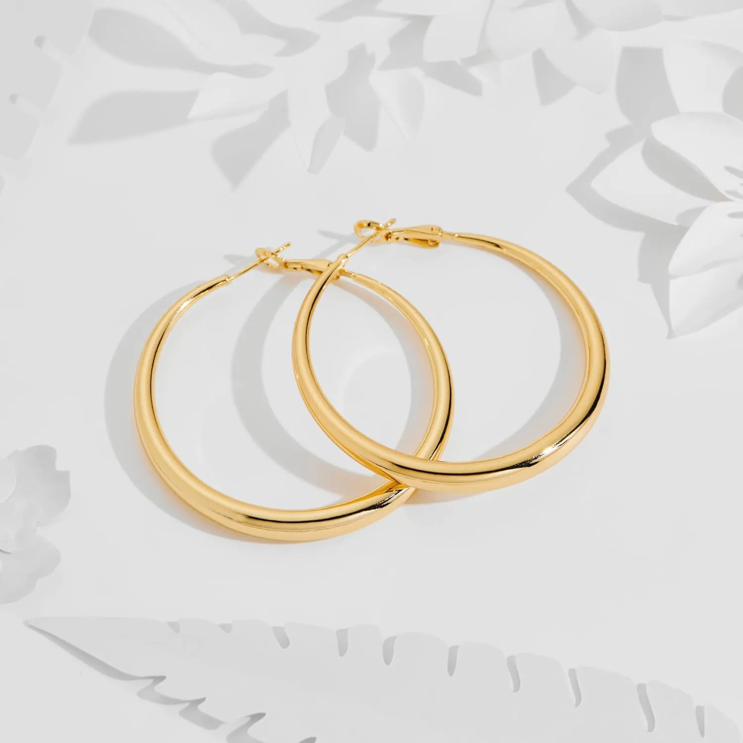 Sterling Silver Hoop Earrings for Women - Large Thick Hypoallergenic Big S925 Silver Earrings Jewelry