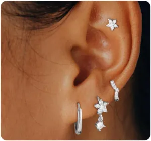 Stud Earrings for Women Dainty Small Hoop Earrings 14K Gold/Silver Plated Cartilage Earring Set CZ Dangle Huggie Earrings Lightweight Hypoallergenic Earrings Trendy Multiple Piercings Jewelry