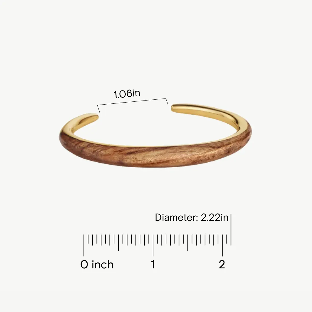 Teak Sabi Outline Cuff Bracelet