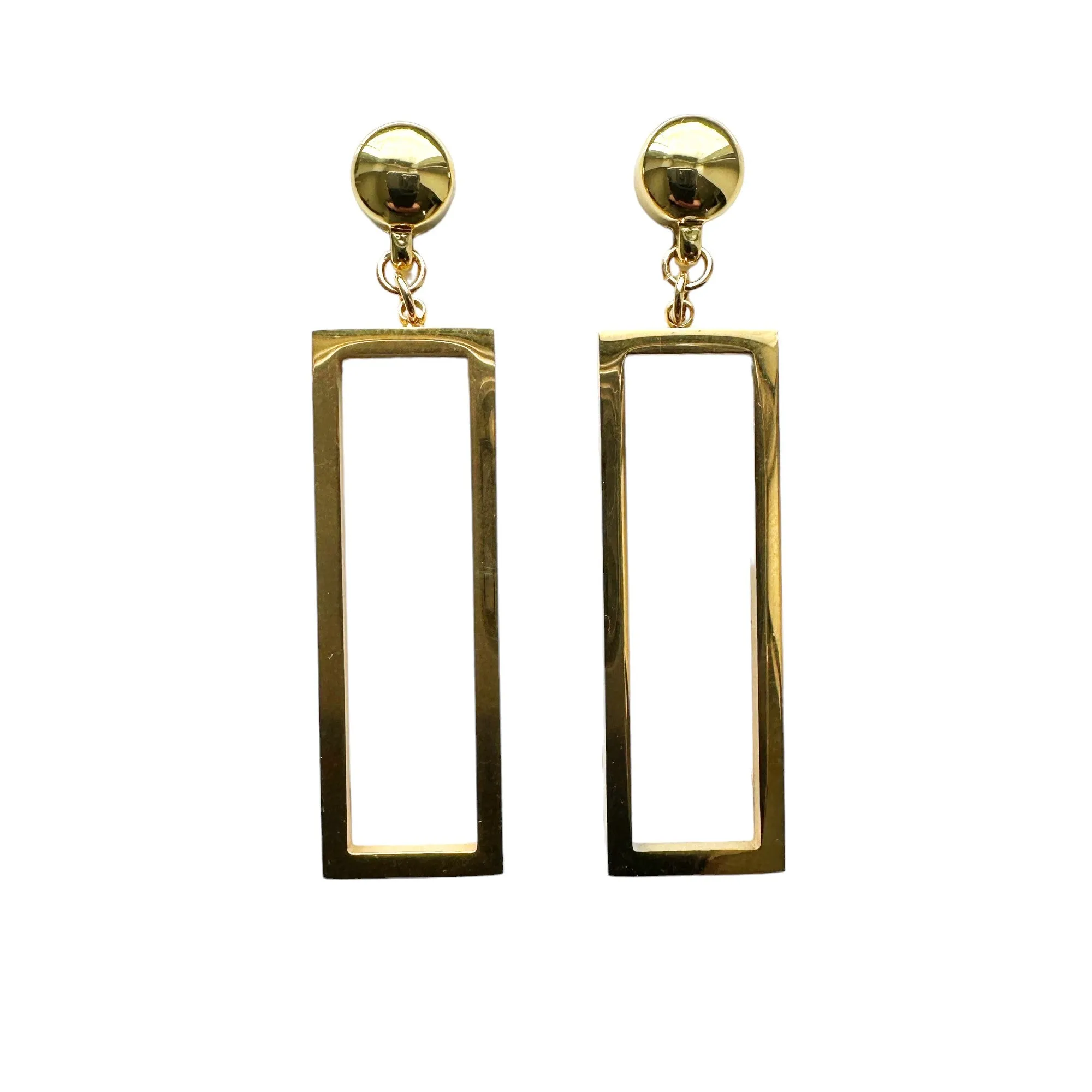 TI-GO Rectangle mirrored gold earrings
