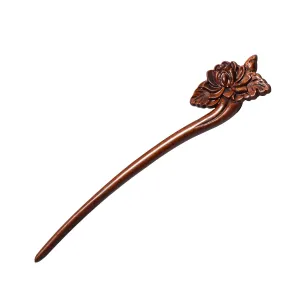 Traditional Chinese hair sticks, retro wooden hair pins, used for long hair accessories buns, Hanfu Dressing Accessorieslotus flower)