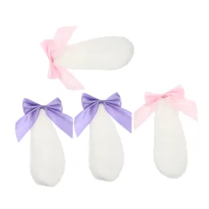 VALICLUD 2Pairs Cute Bunny Ears Plush Hair Clips with Bowknot Adorable Hairpins for Halloween Cosplay Parties present Ready Hair Accessories