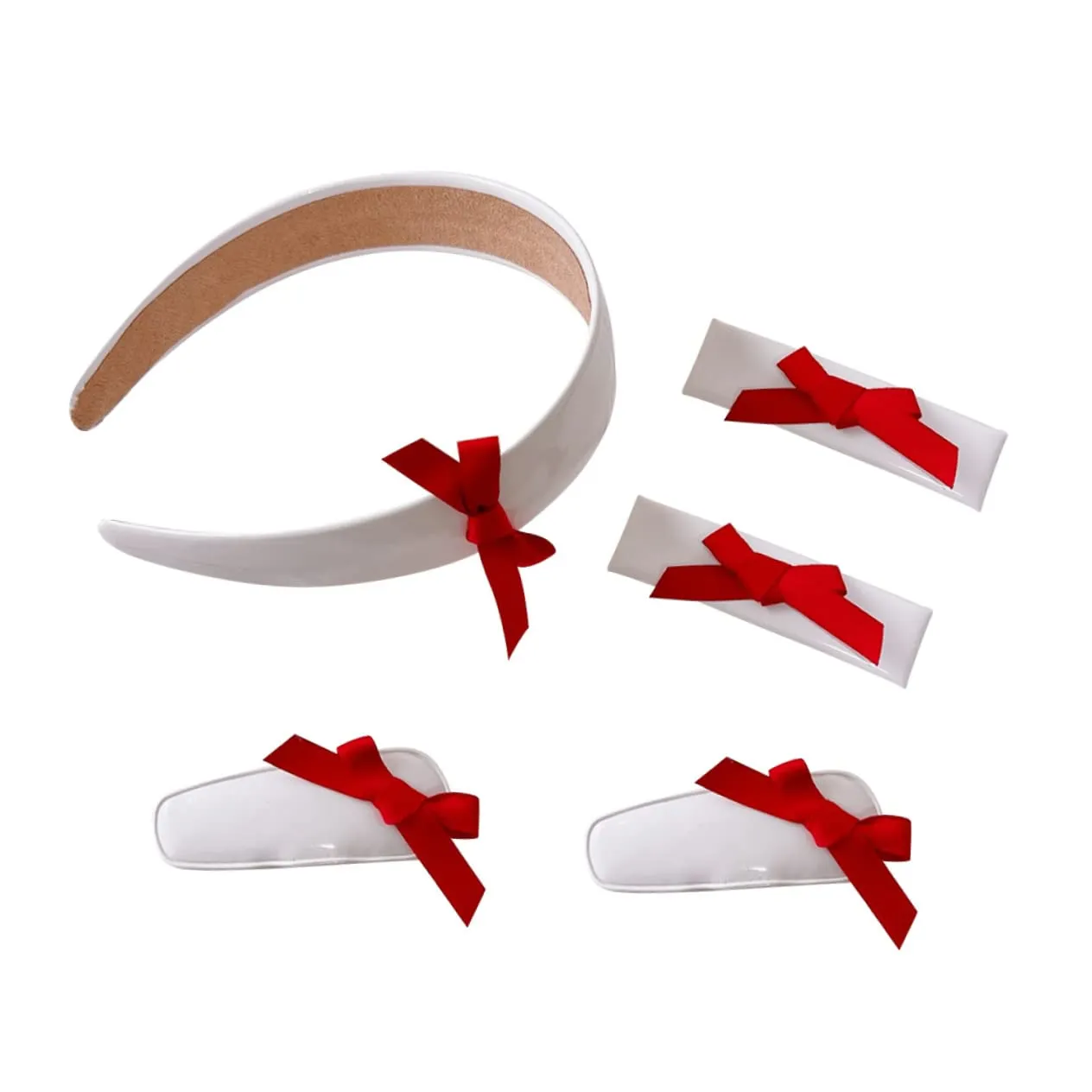 VICASKY Lace Headband for Girls Hair Band Clips Set Girls Headband Hair Bow Clips Perfect for Party