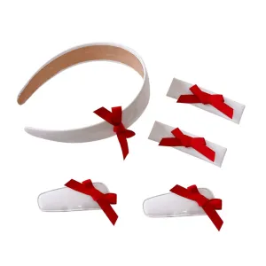 VICASKY Lace Headband for Girls Hair Band Clips Set Girls Headband Hair Bow Clips Perfect for Party