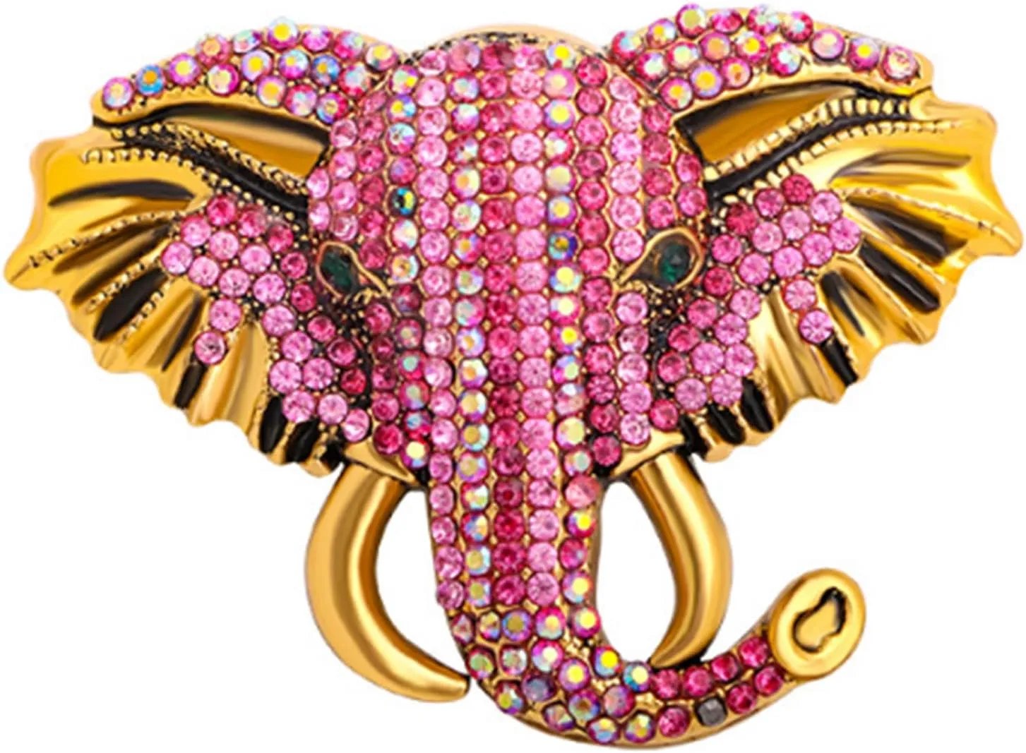 Vintage Crystal Elephant Brooch Sparkling Uniquely Stylish Lucky Animals Rhinestone Brooches Pin Fashion Jewelry Accessories Gifts for Women Men