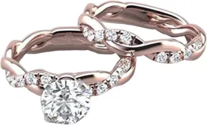 Wedding Bands Engagement Rings Women Rose Gold Cubic Zirconia Promise Her Anniversary Diamond Ring Set Filled Stacking Rings (C, 7)