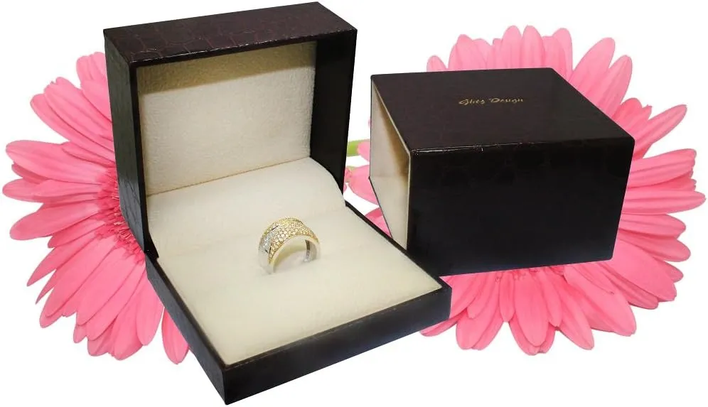 Wedding Ring Set for Women Princess Cut Past Present Future Bridal Set 14K Gold 1.06 carat