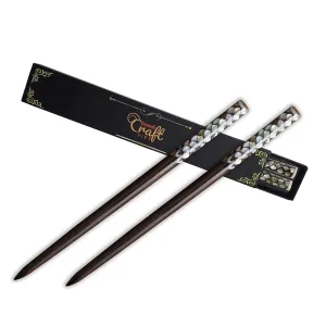 Wooden Hair chopsticks, The Head of Top Inlay with Mother of Pearl by Hand, Unique Decorative Wooden Hair Sticks, Vintage Hair Chopsticks for Women, Mother's Day Gifts for Mom, Wife, Sister (Style 1)