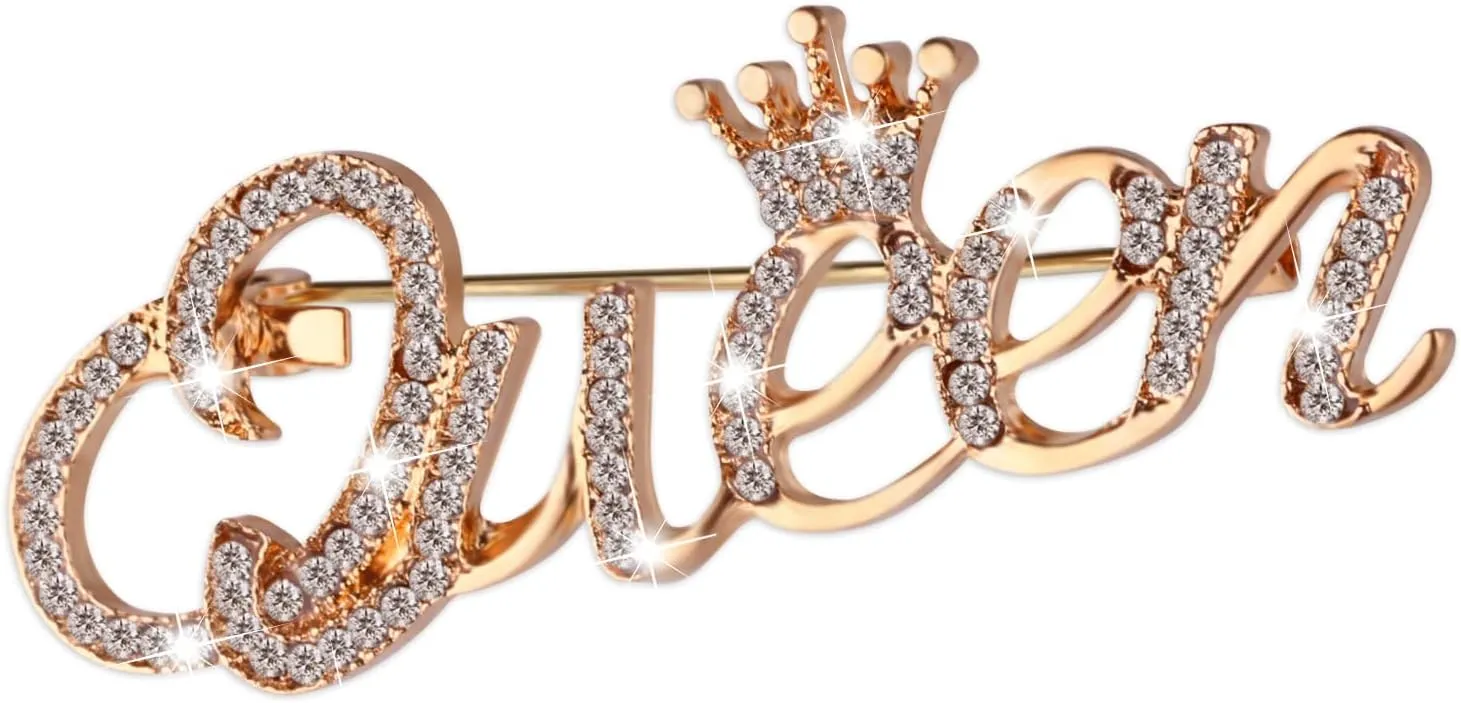 Yolev Queen Crown Brooch Pins for Women Girls