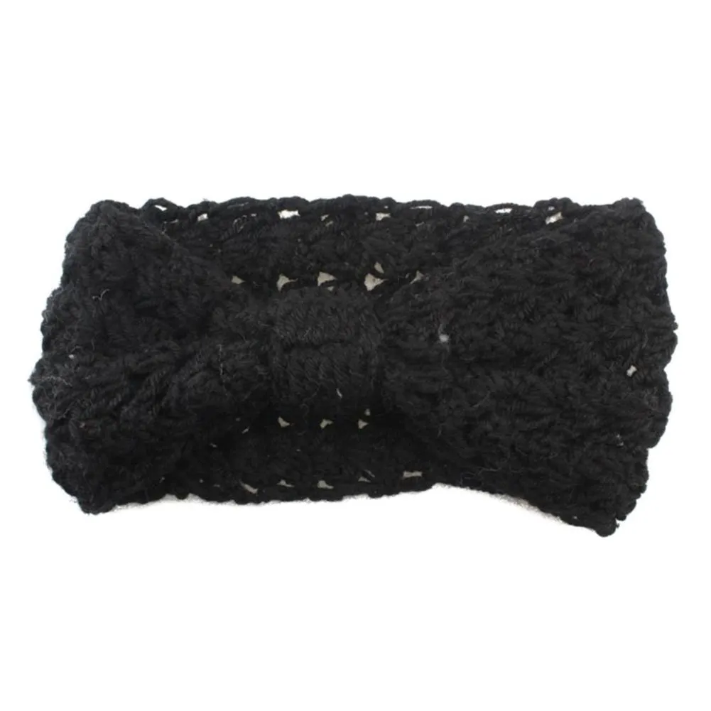 YSJOY Elegant Women Boho Style Hollow Cable Crochet Knitted Headbands Winter Warm Hairband Hair Accessories Headband Pack of 3 Red Black