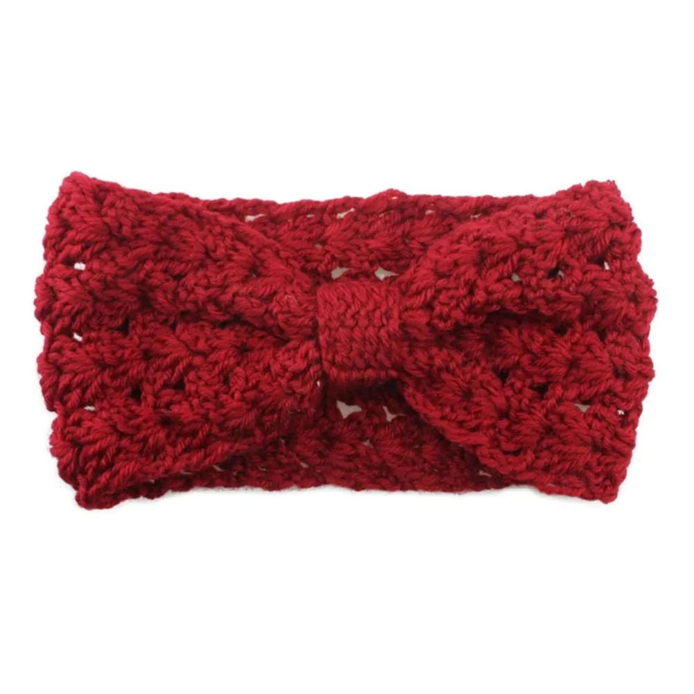 YSJOY Elegant Women Boho Style Hollow Cable Crochet Knitted Headbands Winter Warm Hairband Hair Accessories Headband Pack of 3 Red Black